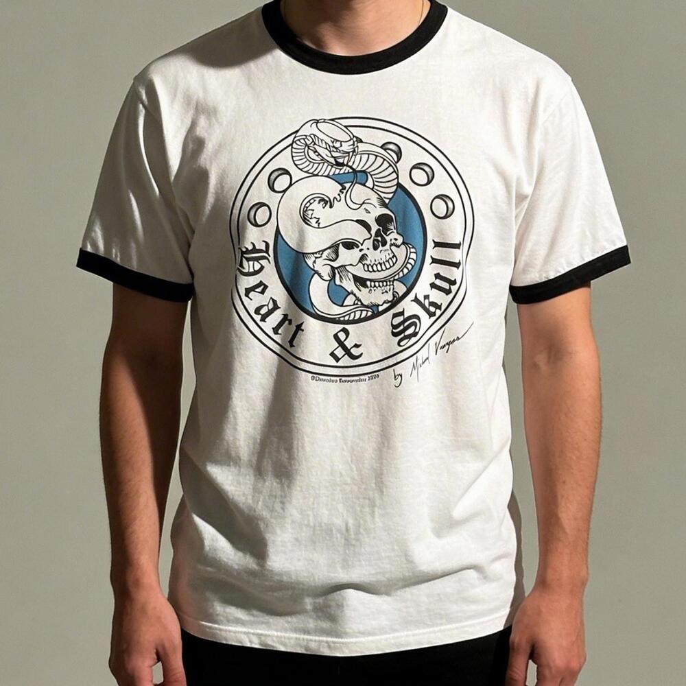 Tattoo Shirt Men Large Ringer Tee